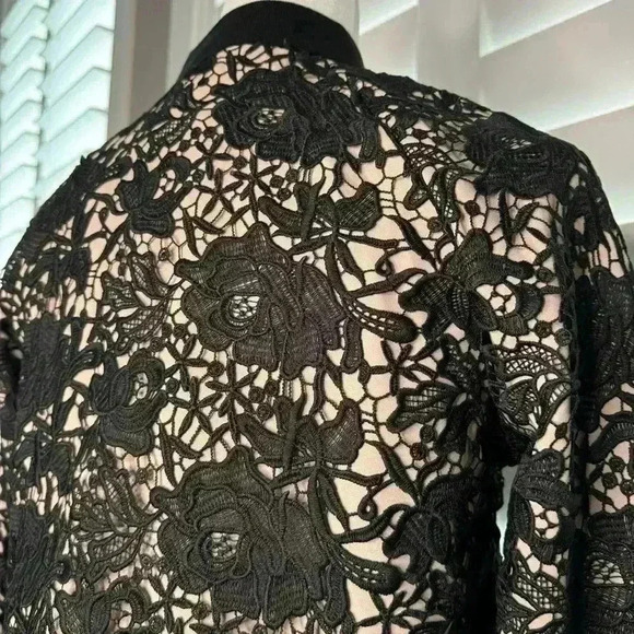 Stella & Dot Lace and Satin Bomber Jacket - Picture 4 of 9